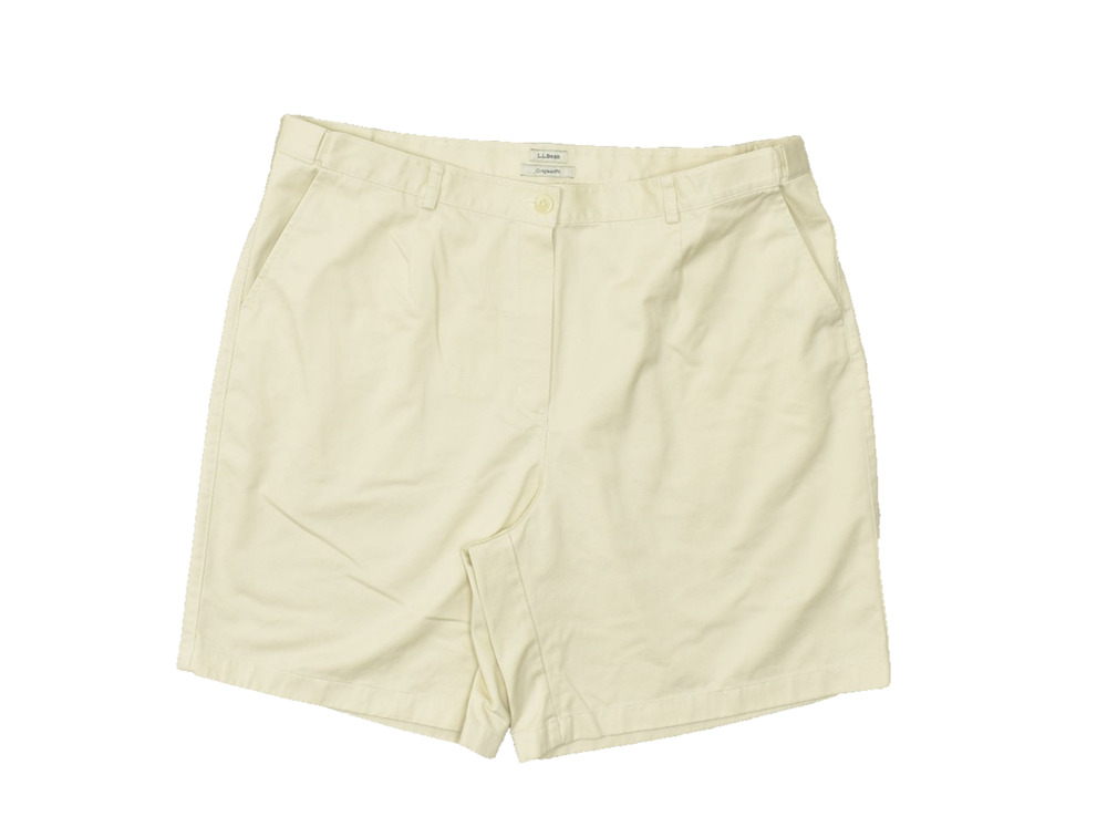 L.L.Bean Original Fit Women's Plus Size 20W Khaki Chino Shorts Cotton